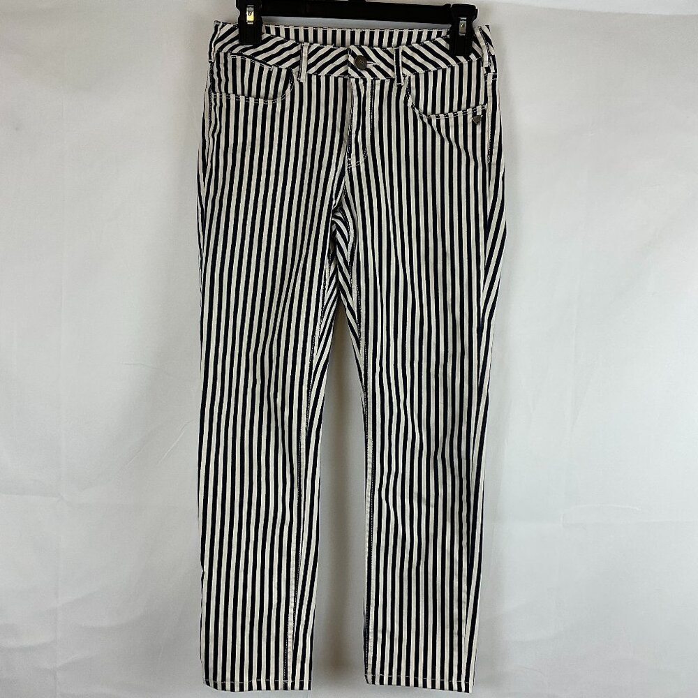 Scotch & Soda Black and White Striped Skinny Pants